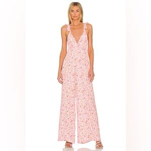 Re-Poshed Revolve RESA Blush Floral Jumpsuit
